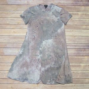 Justify T-Shirt Dress Tie Dye Grey Tan M